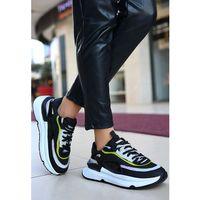 Aleh Siyah Cilt Lila Detaylı Spor Ayakkabı