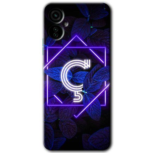 Tecno Spark 9 Pro Kılıf HD Desen Baskılı Arka Kapak - Dark Neon Yaprak Ç Harfi