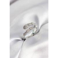 Gümüş Renk Zirkon Taşlı Yılan Model Kadın Yüzük