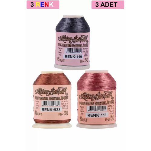 3 Adet Altınbaşak Oya ve Dantel İpi 20 gr - Royaleks - No: 938 - 111 - 119