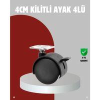 Mobilya İçin Kilitli 4 Cm Tekerlek Ayak Seti