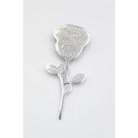 Çelik Gül Broş - Gümüş