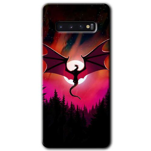 Samsung Galaxy S10 HD Baskılı Kılıf + 9D Tam Ekran Koruyucu - Dragon Night