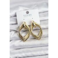 Vintage Gold Renk Pirinç Kadın Küpe