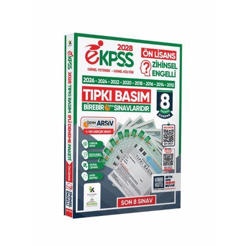 2028 EKPSS Ön Lisans Zihinsel Engelli ÖSYM Çıkmış Soru Tıpkı Basım 8li Kitapçık TG Deneme Paketi
