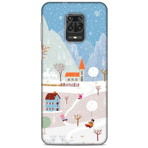 Xiaomi Redmi Note 9 Pro Kılıf Snowix (40) Fit Silikon Kılıf Beyaz Mavi