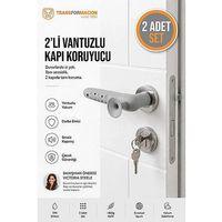 2 li Vantuzlu Silikon Kapı Kolu Stoperi Duvar Koruyucu Sessiz Darbe Emici Kılıf 723605