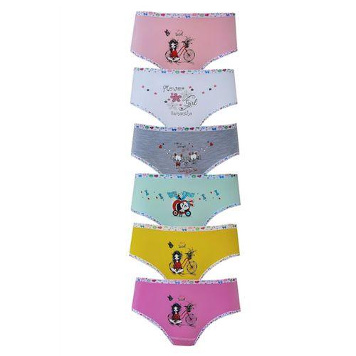 Dode Flora Tutku 832 Kız Çocuk Karışık Desenli Likralı Pamuklu 6 Lı Slip Külot