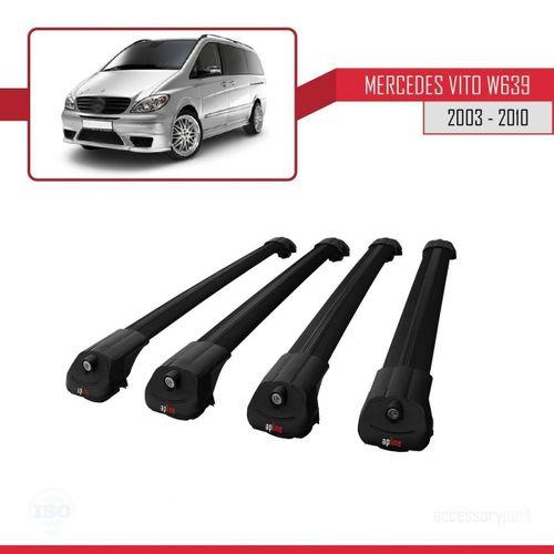 Mercedes Vito (W639) 2003-2010 Arası ile uyumlu ACE-1 Ara Atkı Tavan Barı SİYAH 4 ADET BAR