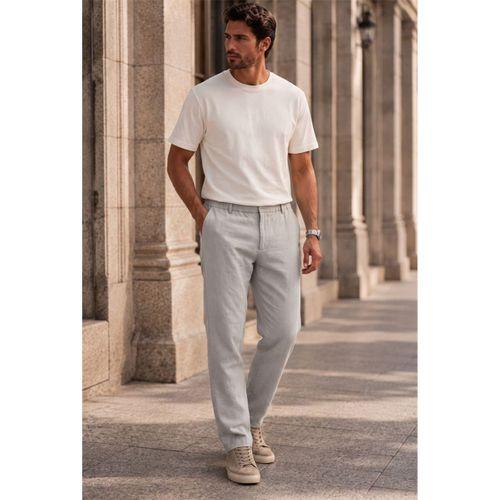 Sorrentino Relax Fit %100 Pamuk Flamlı Kumaş Erkek Jogger Pantolon - Mineral Gri