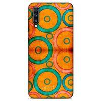 Samsung Galaxy A70s Kılıf Pastel Renkler (39) Liquid Crystal Kılıf Turuncu Yeşil