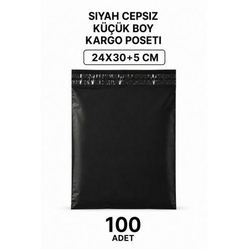 Siyah Cepsiz Küçük Boy Kargo Poşeti 24x30+5 Cm 100 Adet