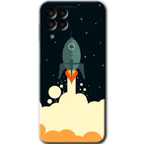 MRCİLETİSİM Samsung Galaxy M33 Kılıf Baskılı Kapak - Space Smoke + 5D Tam Kaplayan Cam