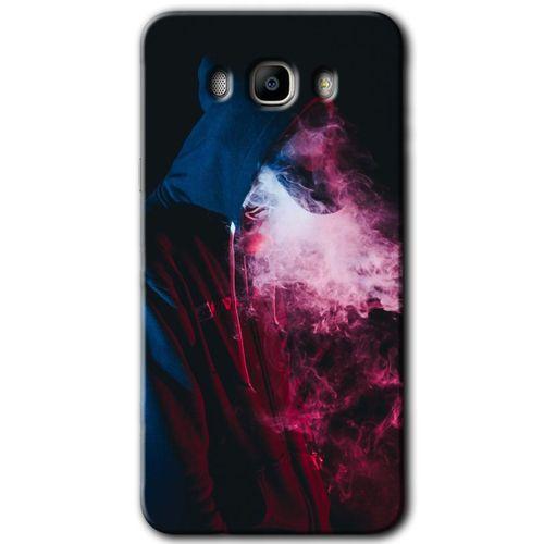 Galaxy J7 2016 Kılıf HD Desen Baskılı Arka Kapak - Smoke-Man + Kırılmaz Cam