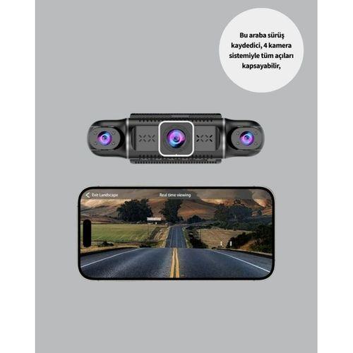 4 Kameralı Araç Kayıt Cihazı Full Hd Park İzleme Gece Görüş