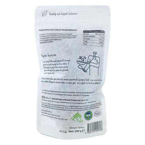 OG Natural Organik Karışık Sebzeli Tam Buğday Dirsek Makarna 200 Gr
