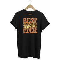 24 Kasım Öğretmenler Günü Hediye Baskılı Oversize Bisiklet Yaka T-shirt - Siyah