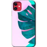 MRCİLETİSİM iPhone 11 Kılıf HD Desen Baskılı Arka Kapak + Temperli Cam - 3D Yaprak