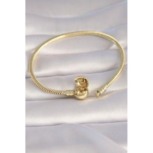 Pirinç Gold Renk İşleme Detay Charm Model Kadın Bileklik - TJ-BB5988