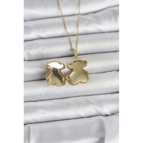 316L Çelik Zincir Gold Renk Ayıcık Model Açılabilir Kadın Kolye