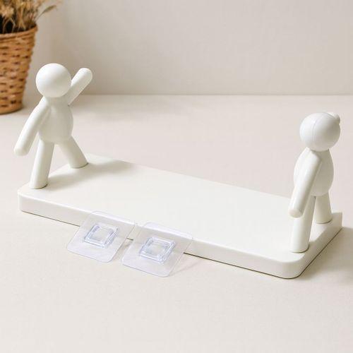 Tutacaklı Yapışkanlı Plastik Etejer Raf 13.5x33 cm Beyaz