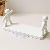 Tutacaklı Yapışkanlı Plastik Etejer Raf 13.5x33 cm Beyaz