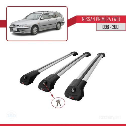 Nissan Primera (W11) 1998-2001 Arası ile uyumlu ACE-1 Ara Atkı Tavan Barı GRİ 3 ADET BAR