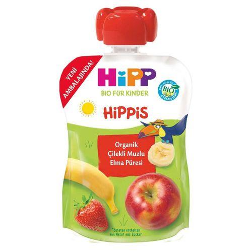 Hipp Hipp Organik Çilekli Muzlu Elmalı Meyve Püresiı100gr