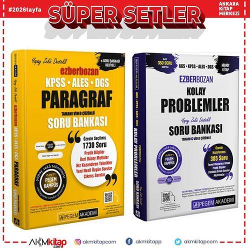 Pegem Yayınları KPSS ALES DGS Ezberbozan Paragraf ve Problemler Soru Bankası Seti 2 Kitap