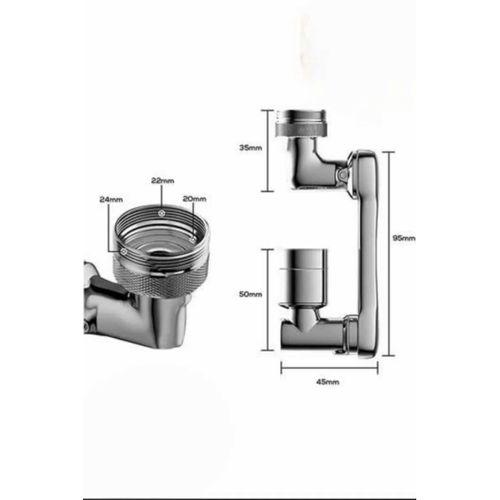 Dönen Musluk Başlığı 1080 Derece Ayarlanabilir Filtreli Sprey Uç
