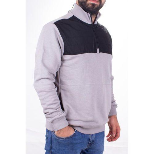 Twister 1908 Gri Yarım Fermuarlı Dik Yaka Erkek Sweatshirt