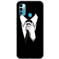 Tecno Spark 7T Kılıf HD Desen Baskılı Arka Kapak+Temperli Cam - Smokin