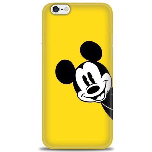 iPhone 6 Plus Kılıf HD Baskılı Kılıf - Sarı Mickey Mouse + Tam Ekran Koruyucu