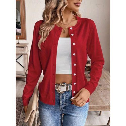 Kadın Uzun Kollu önden Düğmeli Triko Ceket