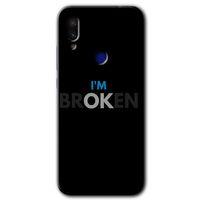 MRCİLETİSİM Xiaomi Redmi Note 7 Kılıf Baskılı Kapak - Im Broken + 5D Tam Kaplayan Cam