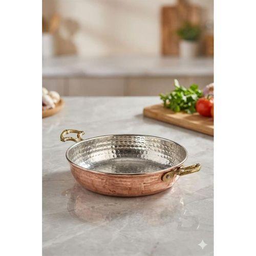 Turna Bakır Soylu Tava 5 No 22 Cm Kalın Kırmızı Turna7554-1