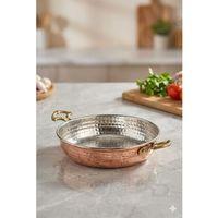 Turna Bakır Soylu Tava 5 No 22 Cm Kalın Kırmızı Turna7554-1