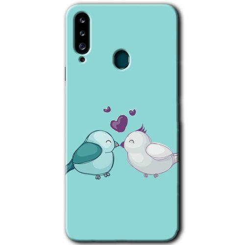 Samsung Galaxy A20s HD Baskılı Kılıf + 9D Tam Ekran Koruyucu - Mutlu Kuşlar