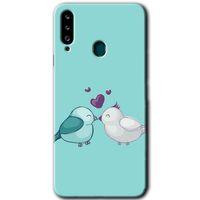 Samsung Galaxy A20s HD Baskılı Kılıf + 9D Tam Ekran Koruyucu - Mutlu Kuşlar