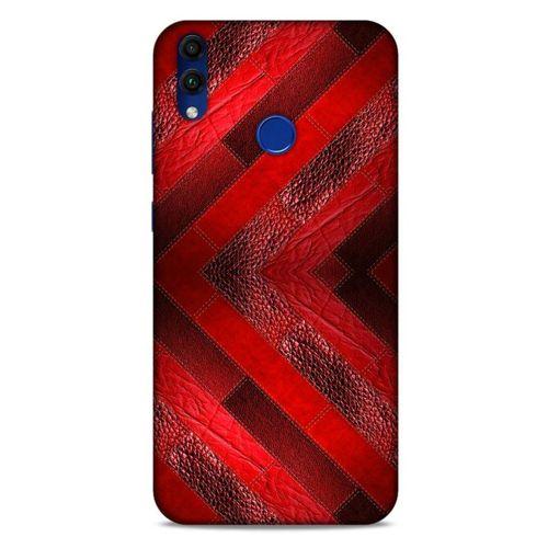 Huawei Honor 8C Kılıf Patchwork (28) Arka Kapak Kırmızı Siyah