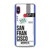 Xiaomi Redmi Note 6 Pro Kılıf Uçak Bileti San Francisco Arka Kapak Koruma Desenli Full Koruyucu