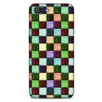 Oppo Realme C2 Kılıf Patchwork (6) Silikon Kılıf Su Yeşili