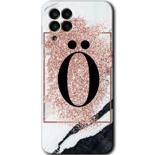 Potkal Hediye Fabrikası Samsung Galaxy M33 Kılıf HD Desen Baskılı Arka Kapak - Pembe Mermer Desenli Ö Harfi