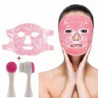 Jel Buz Paketi Yüz Maskesi Baş Ağrısı Yastık Kozmetik Maske + Çift Taraflı Cilt Fırçası