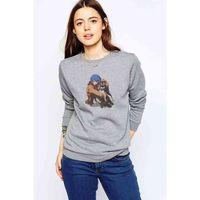 Anime Neon Genesis Evangelion Baskılı Gri Kadın Sweatshirt
