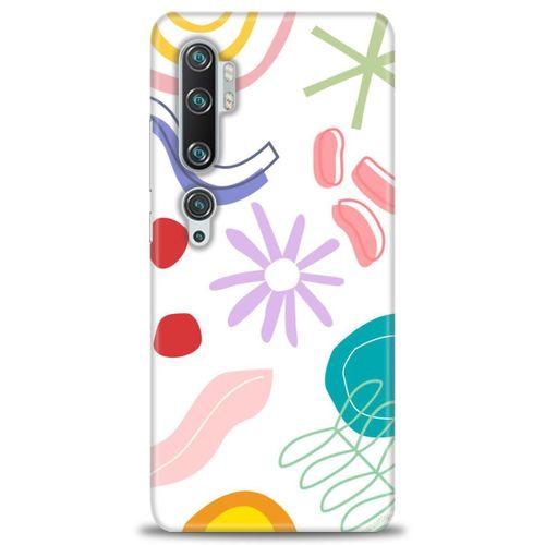 Xiaomi Mi Note 10 Kılıf HD Baskılı Kılıf - Çiçek Yıldız + Tam Ekran Koruyucu