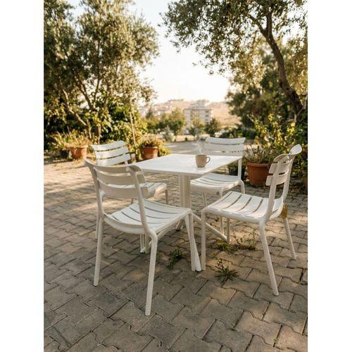 Mandella Cros Sandalye 70x70 Bee Masa Beyaz