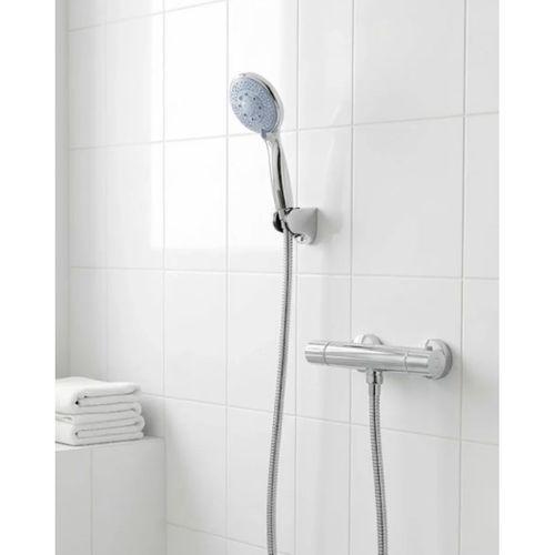 4 Kademeli Mavi Duş Seti El Duşu Başlığı Spiral Hortum Ve Duvar Askısı