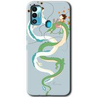 MRCİLETİSİM Tecno Spark 7T Kılıf HD Desen Baskılı Arka Kapak+Temperli Cam - Snake Friendship