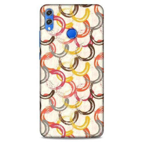 Huawei Honor 8x Kılıf Pastel Renkler (33) Hybrid Kılıf Kahverengi Turuncu